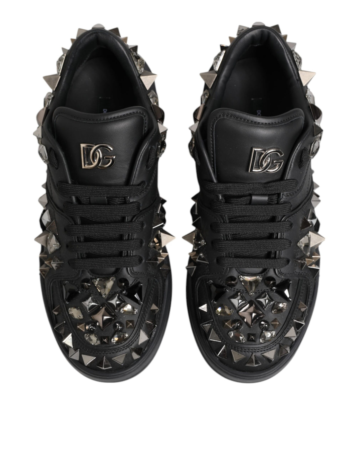 Dolce & Gabbana Black Portofino Studded Men Sneakers Men's Shoes (Pre-Owned)