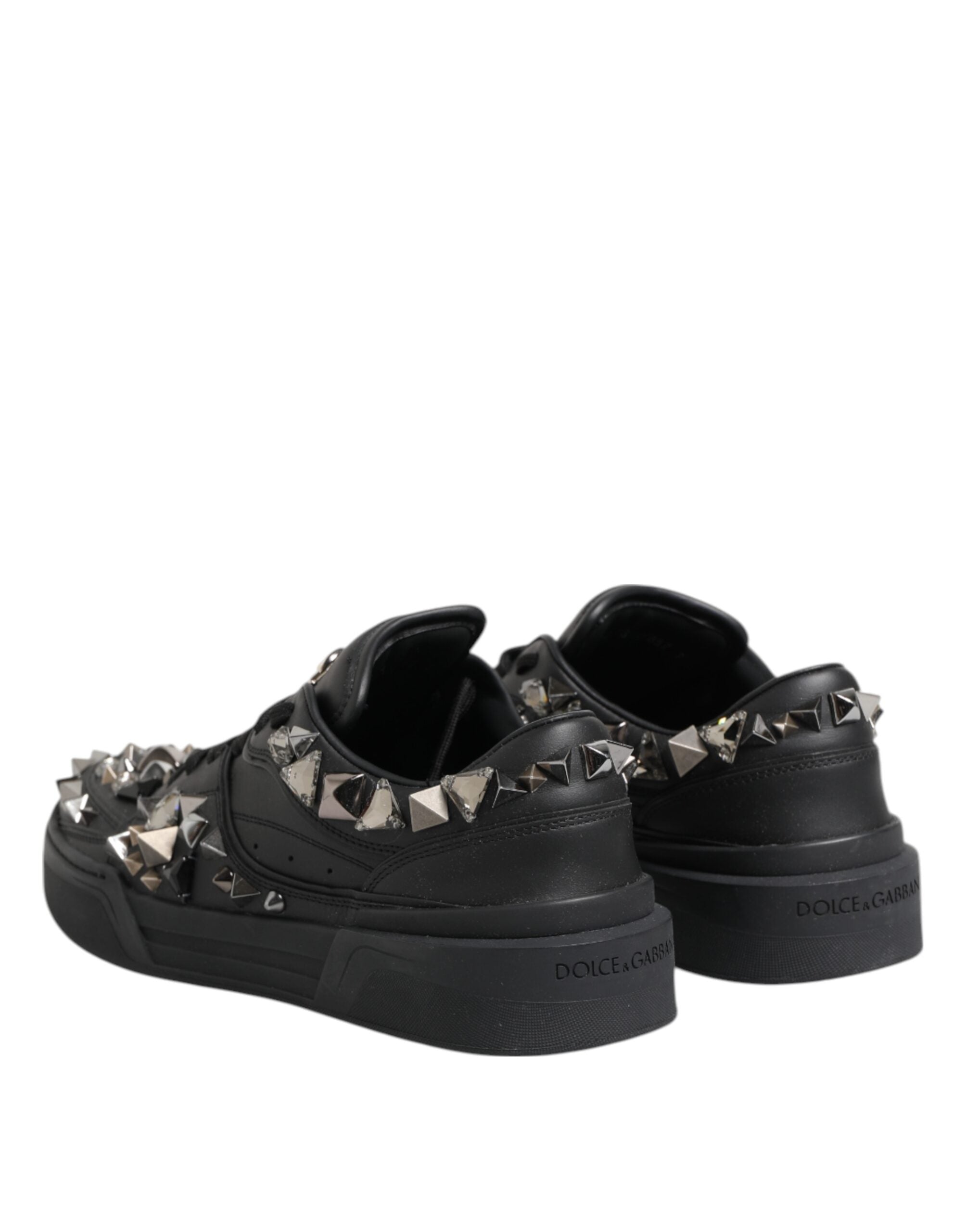 Dolce & Gabbana Black Portofino Studded Men Sneakers Men's Shoes (Pre-Owned)