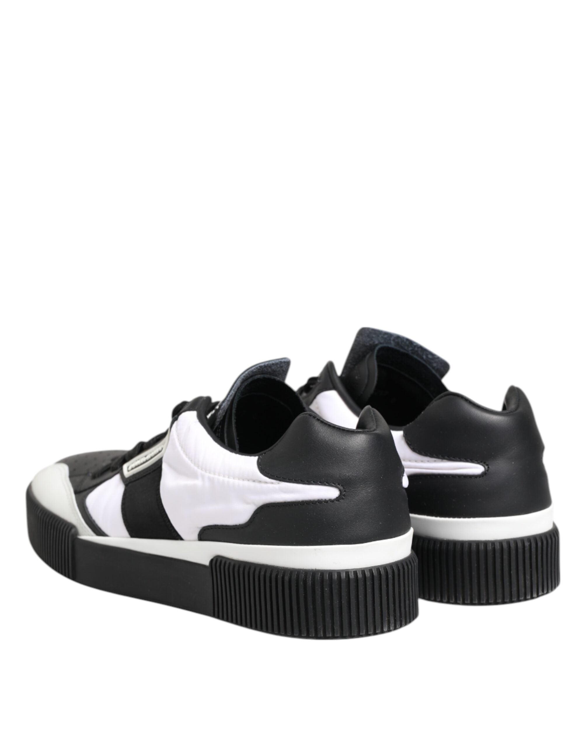 Dolce & Gabbana Black White Leather MIAMI Low Top Sneakers Men's Shoes (Pre-Owned)