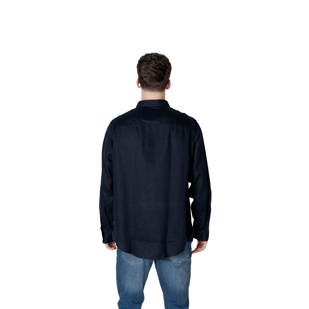 Armani Exchange Blue Linen Dress Men's Shirt