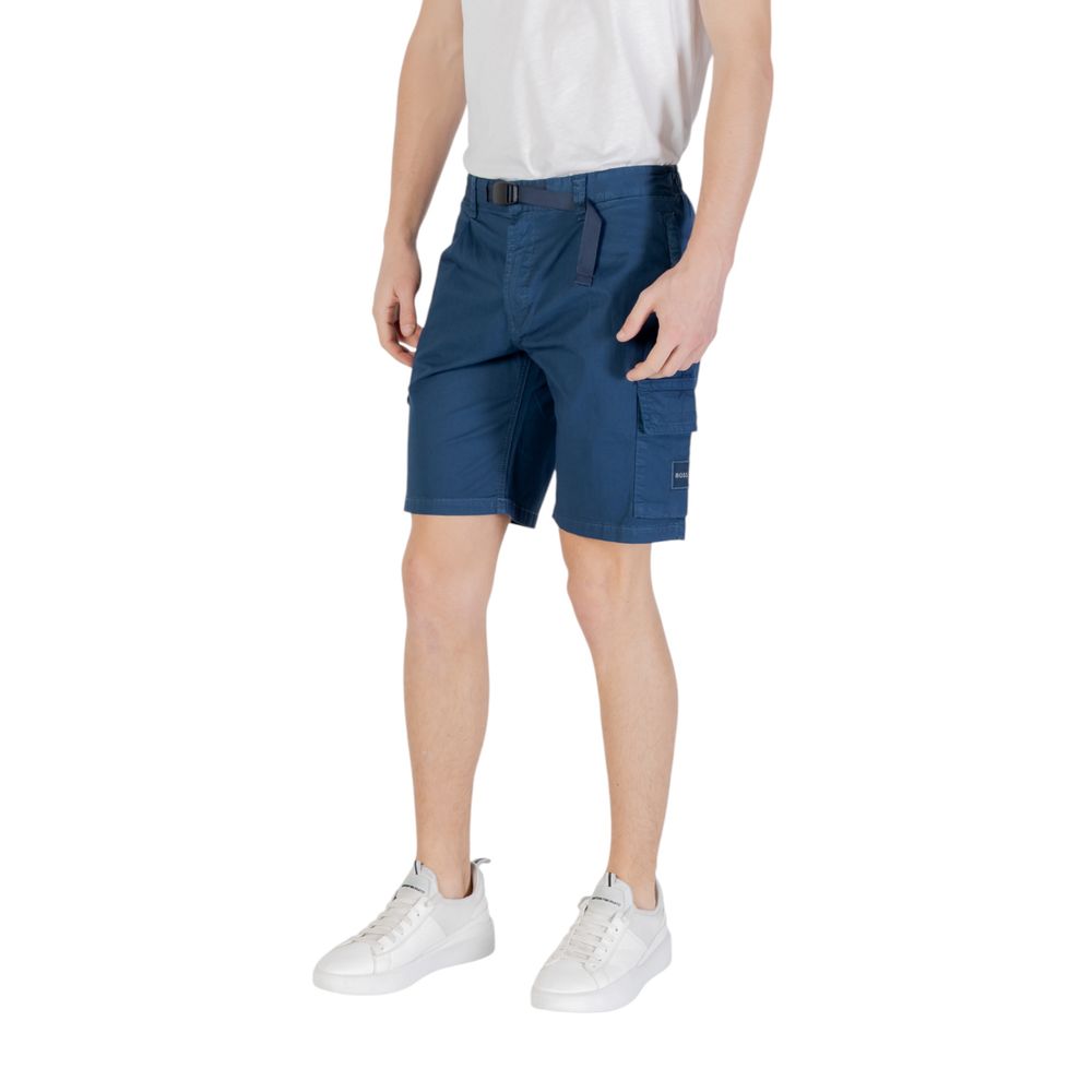 Hugo Boss Blue Cotton Bermuda Men's Shorts