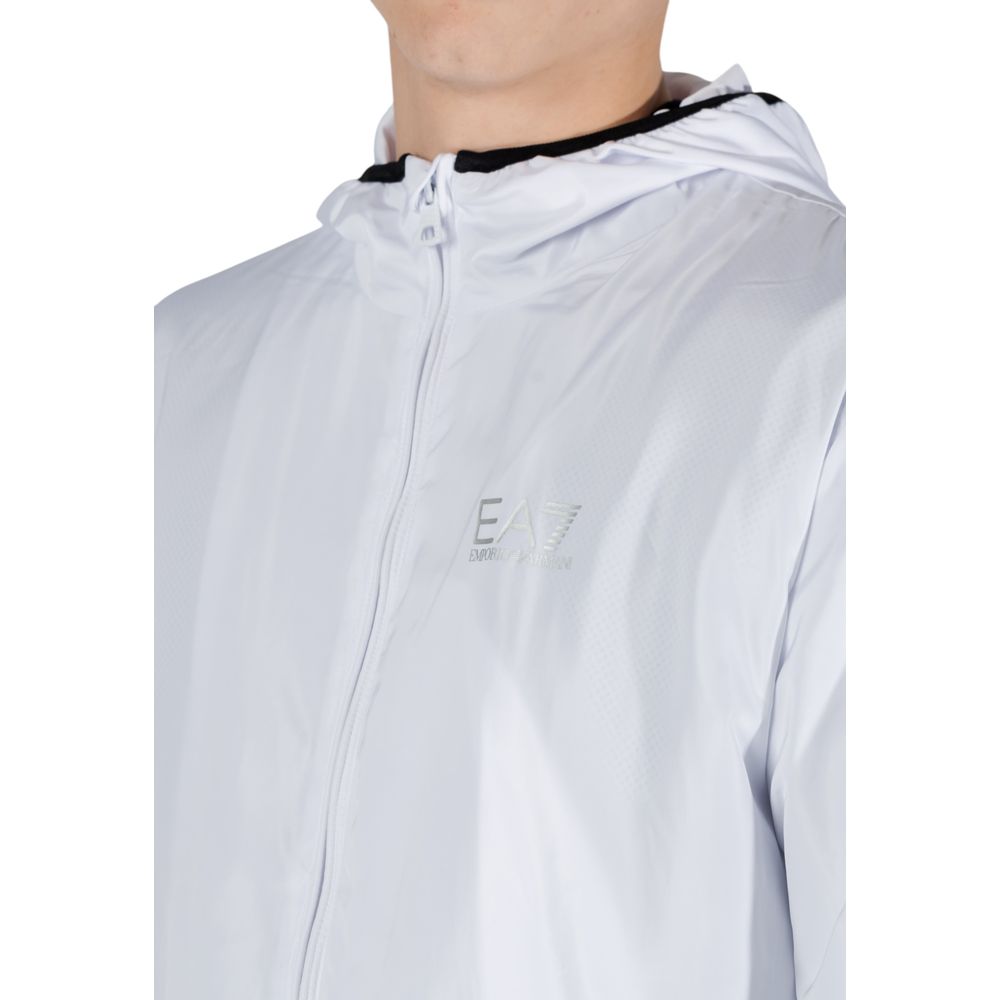 EA7 Emporio Armani White Polyester Shell Men's Jacket