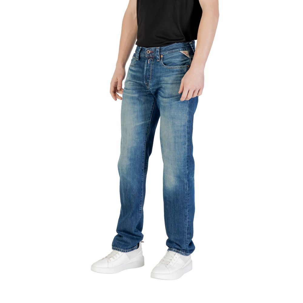 Replay Blue Cotton Relaxed Fit Men's Jeans