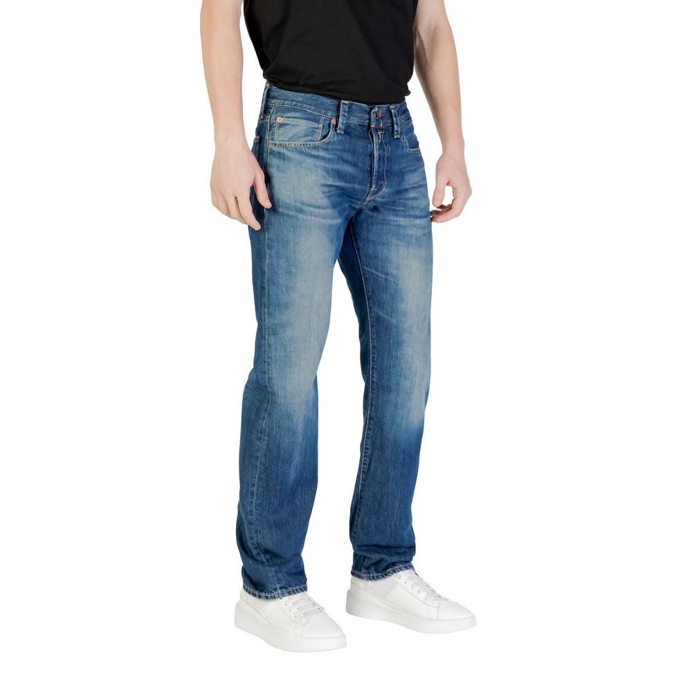 Replay Blue Cotton Relaxed Fit Men's Jeans