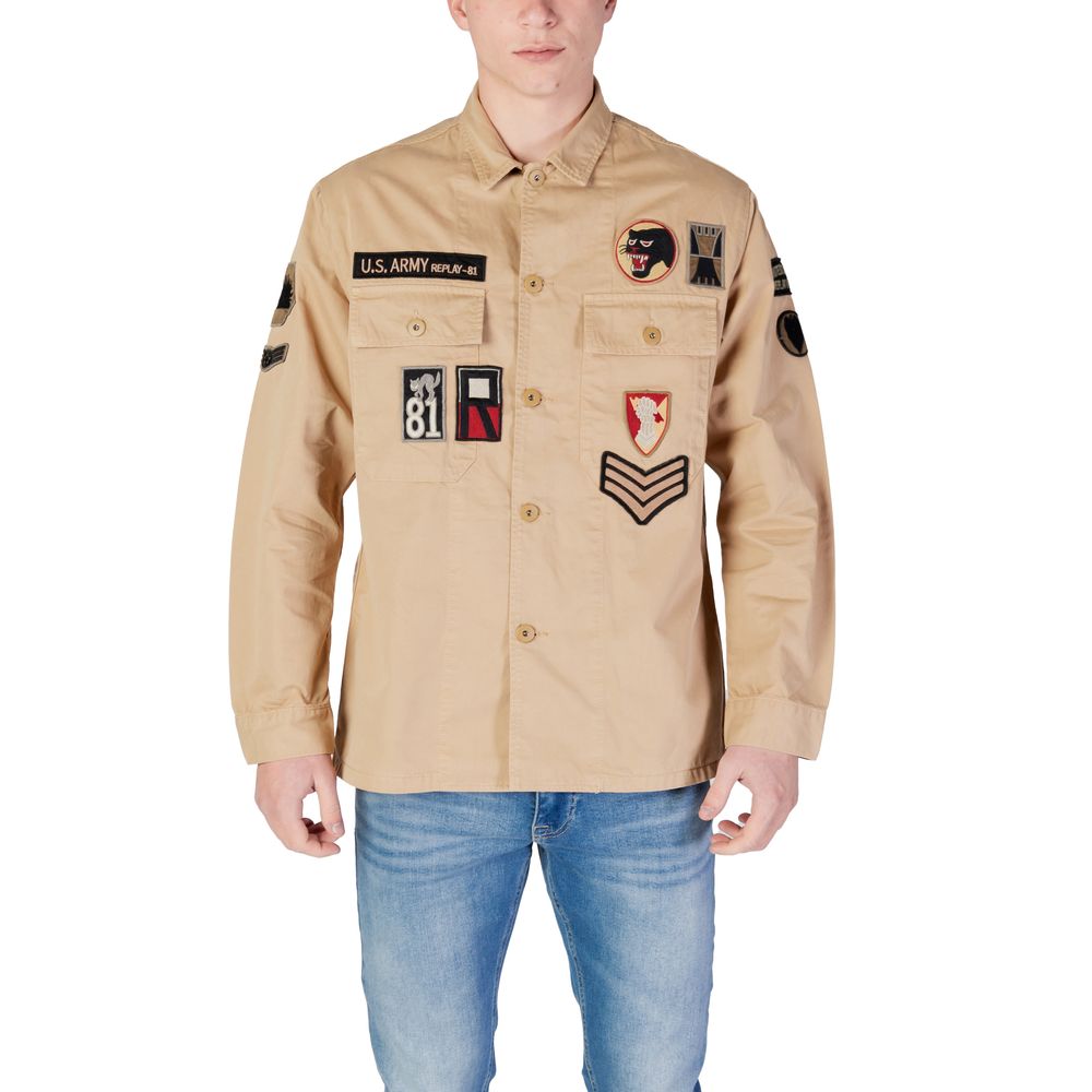 Replay Beige Denim Men's Shirt