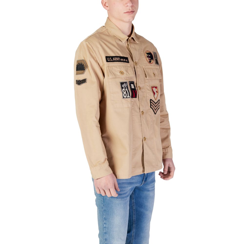 Replay Beige Denim Men's Shirt