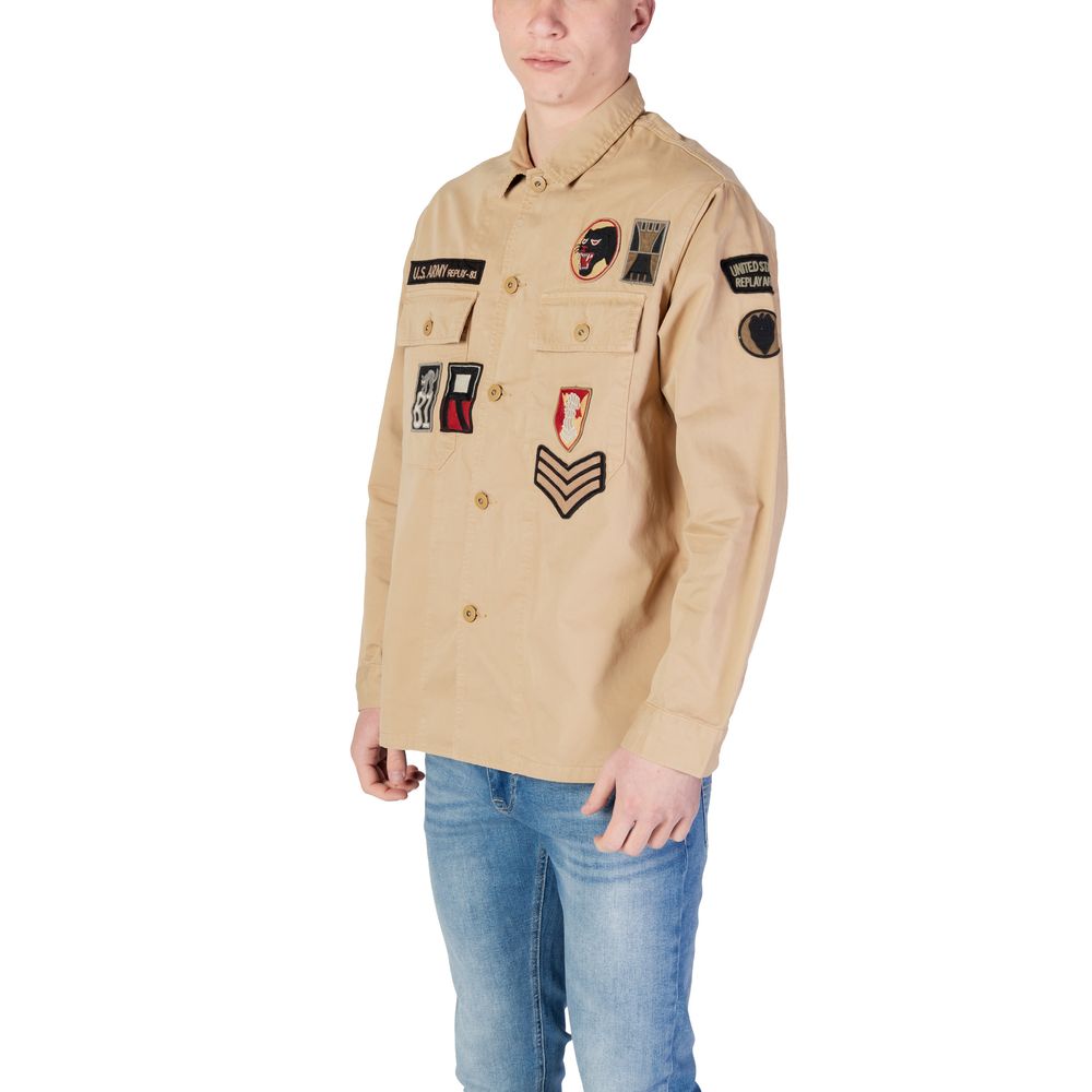 Replay Beige Denim Men's Shirt