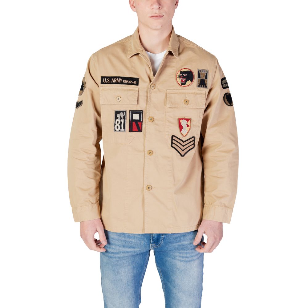 Replay Beige Denim Men's Shirt