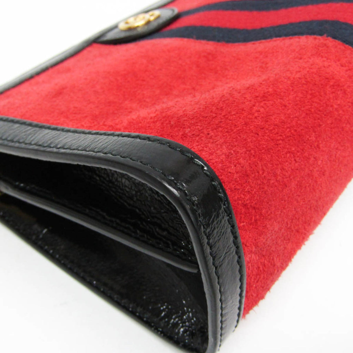 Gucci Ophidia Chain Suede Red Leather Shoulder Bag Bag (Pre-Owned)