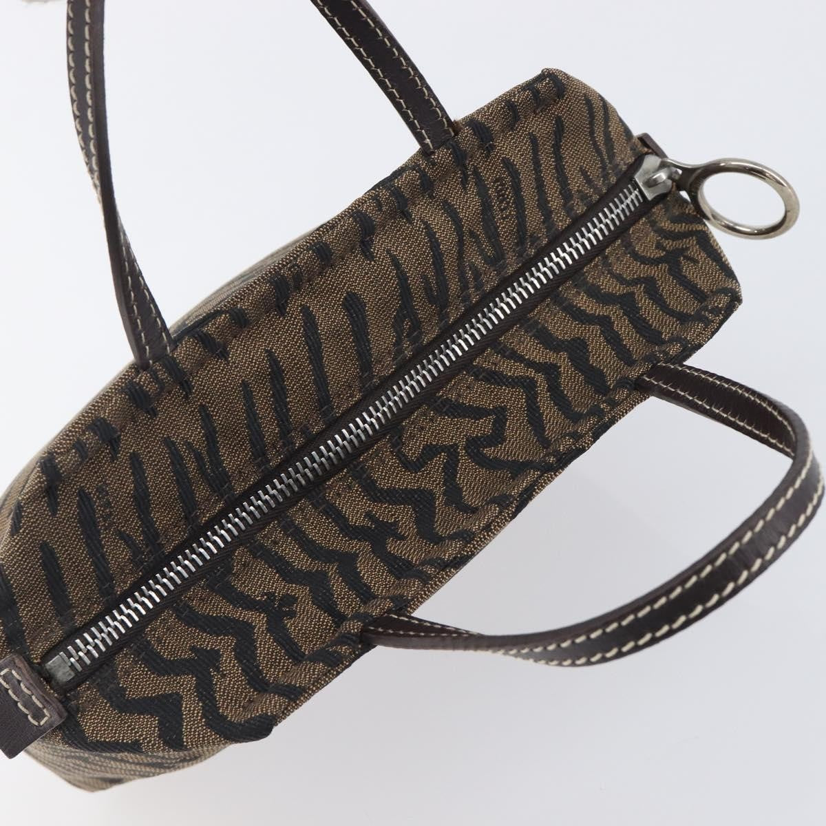Fendi Handbag Canvas Brown Canvas Handbag (Pre-Owned)
