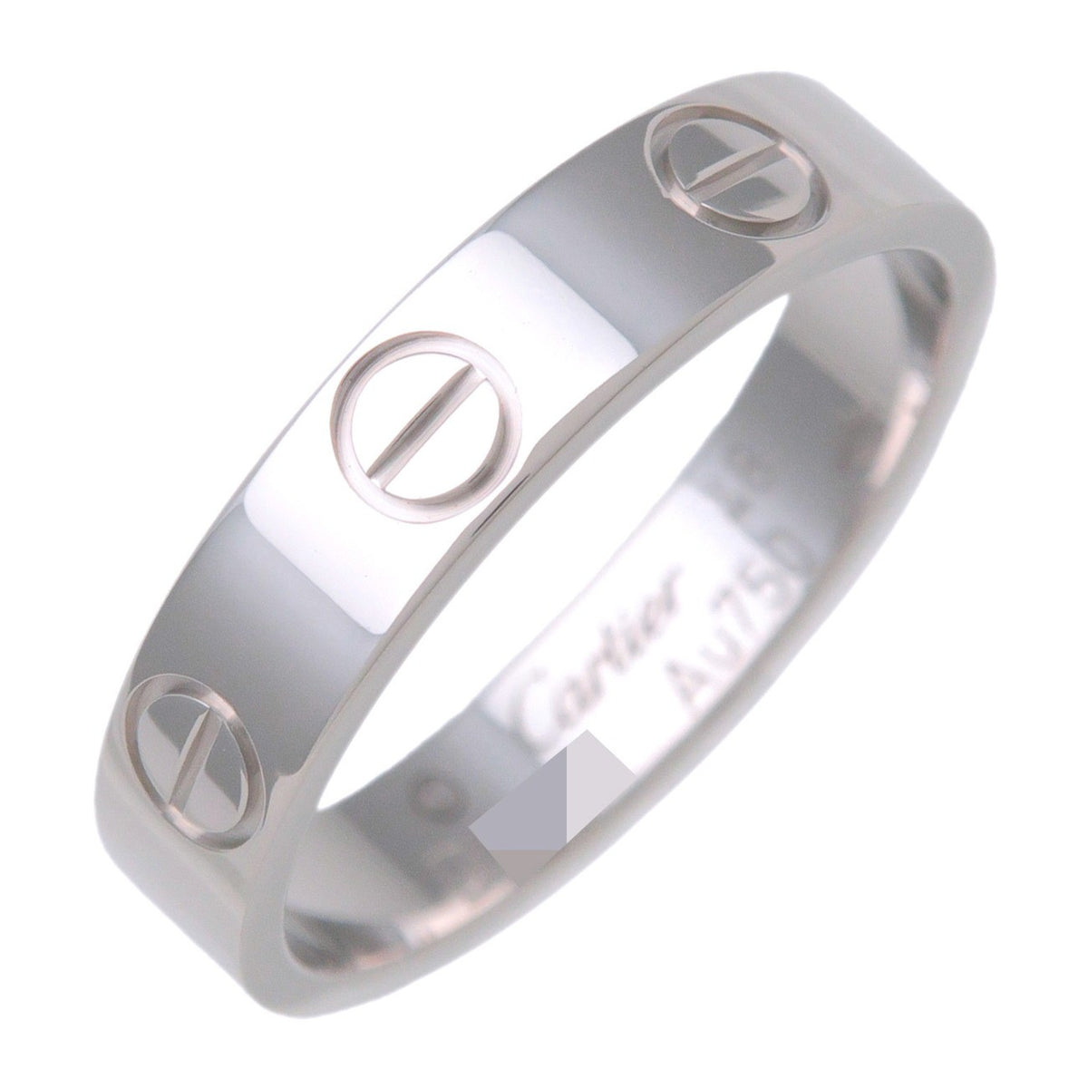 Cartier Love Band 18K White Gold Silver White_Gold Ring Jewelry (Pre-Owned)