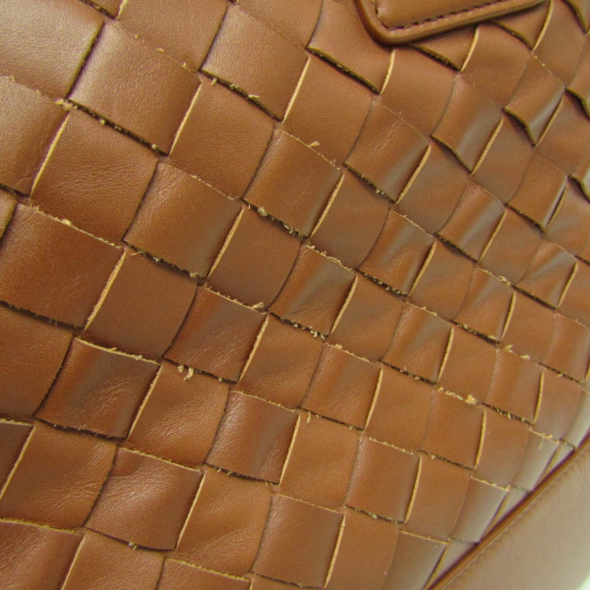 Bottega Veneta Intrecciato Brown Leather Tote Bag (Pre-Owned)