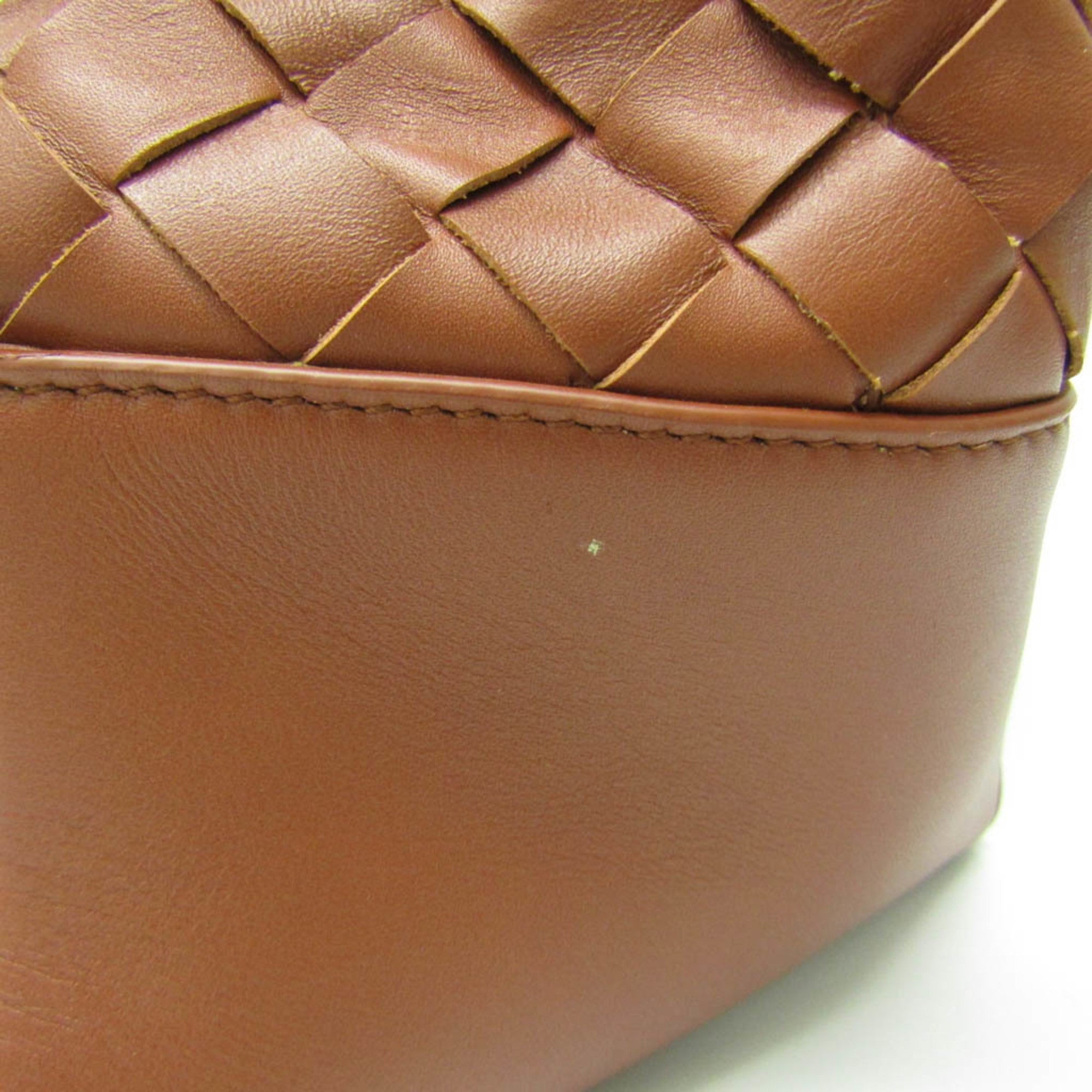 Bottega Veneta Intrecciato Brown Leather Tote Bag (Pre-Owned)