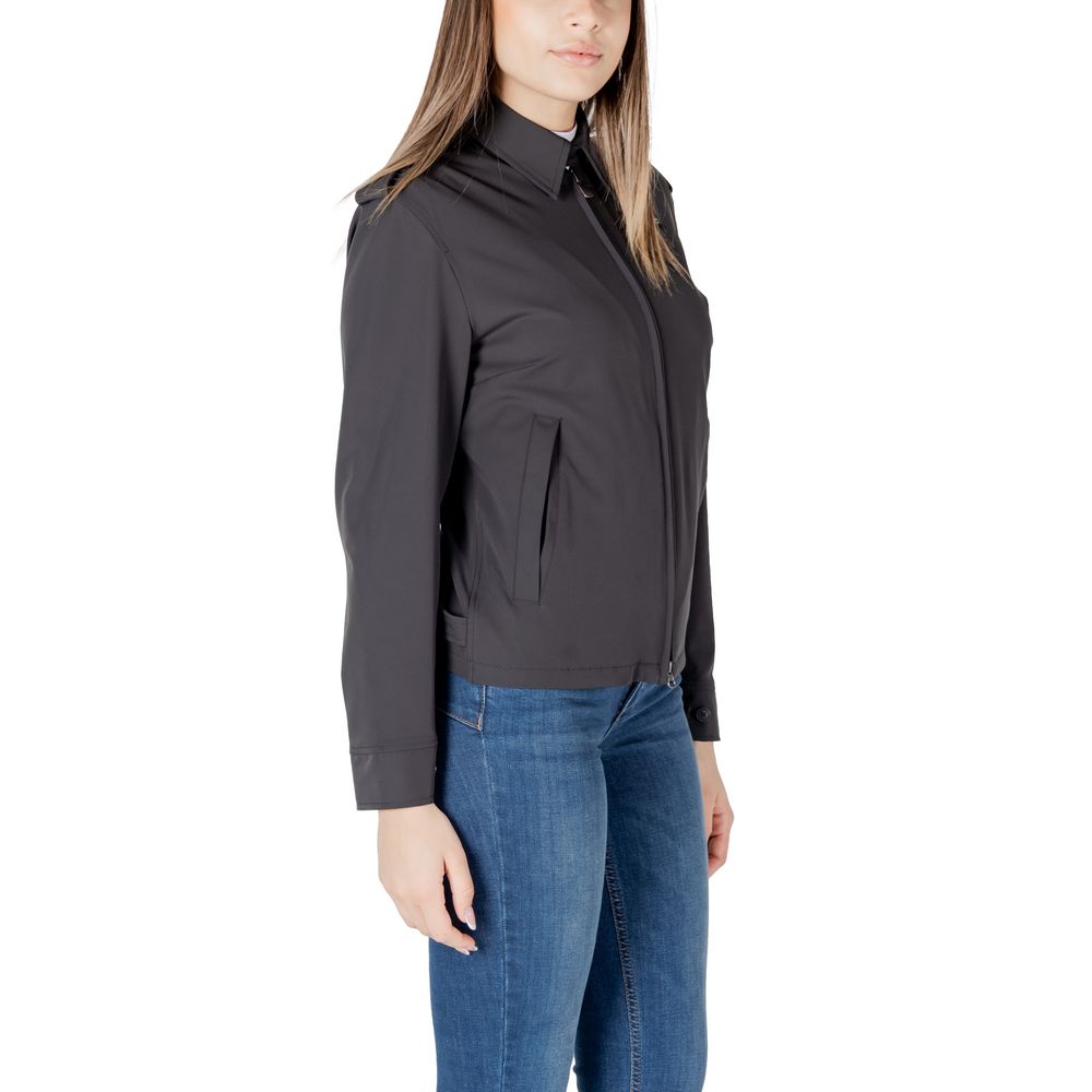 Blauer Black Polyamide Biker Women's Jacket