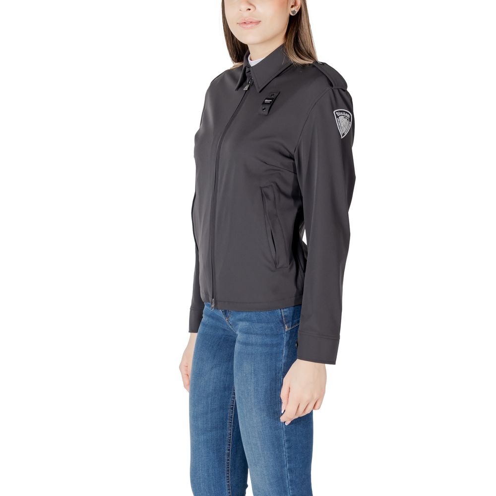 Blauer Black Polyamide Biker Women's Jacket