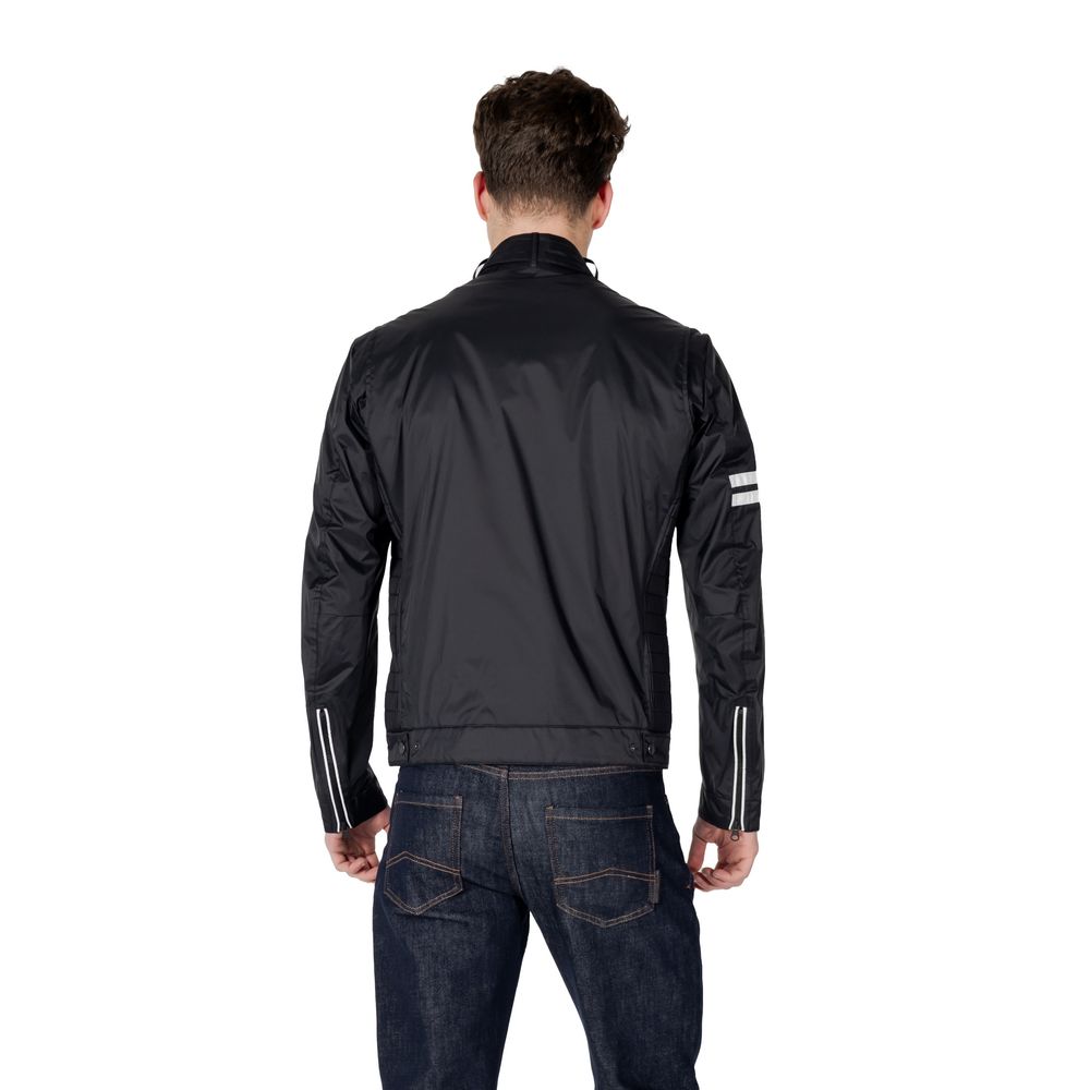 Blauer Black Polyamide Biker Men's Jacket