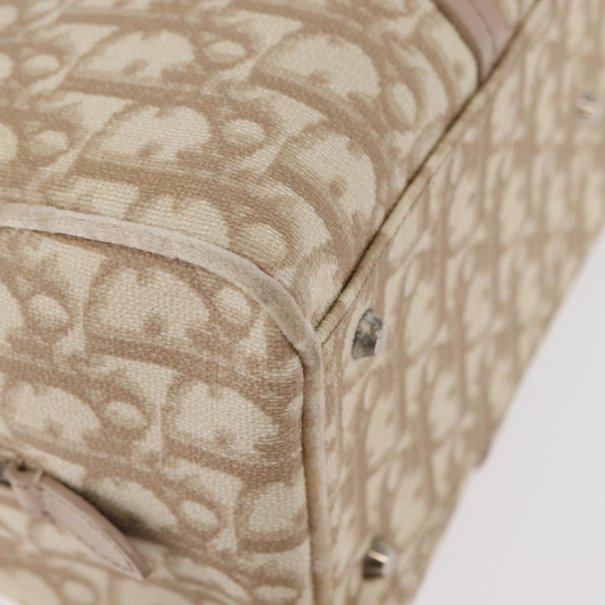 Christian Dior Vintage Trotter Romantique Zip Diorissimo Coated Canvas Beige Canvas Shoulder Bag Bag (Pre-Owned)