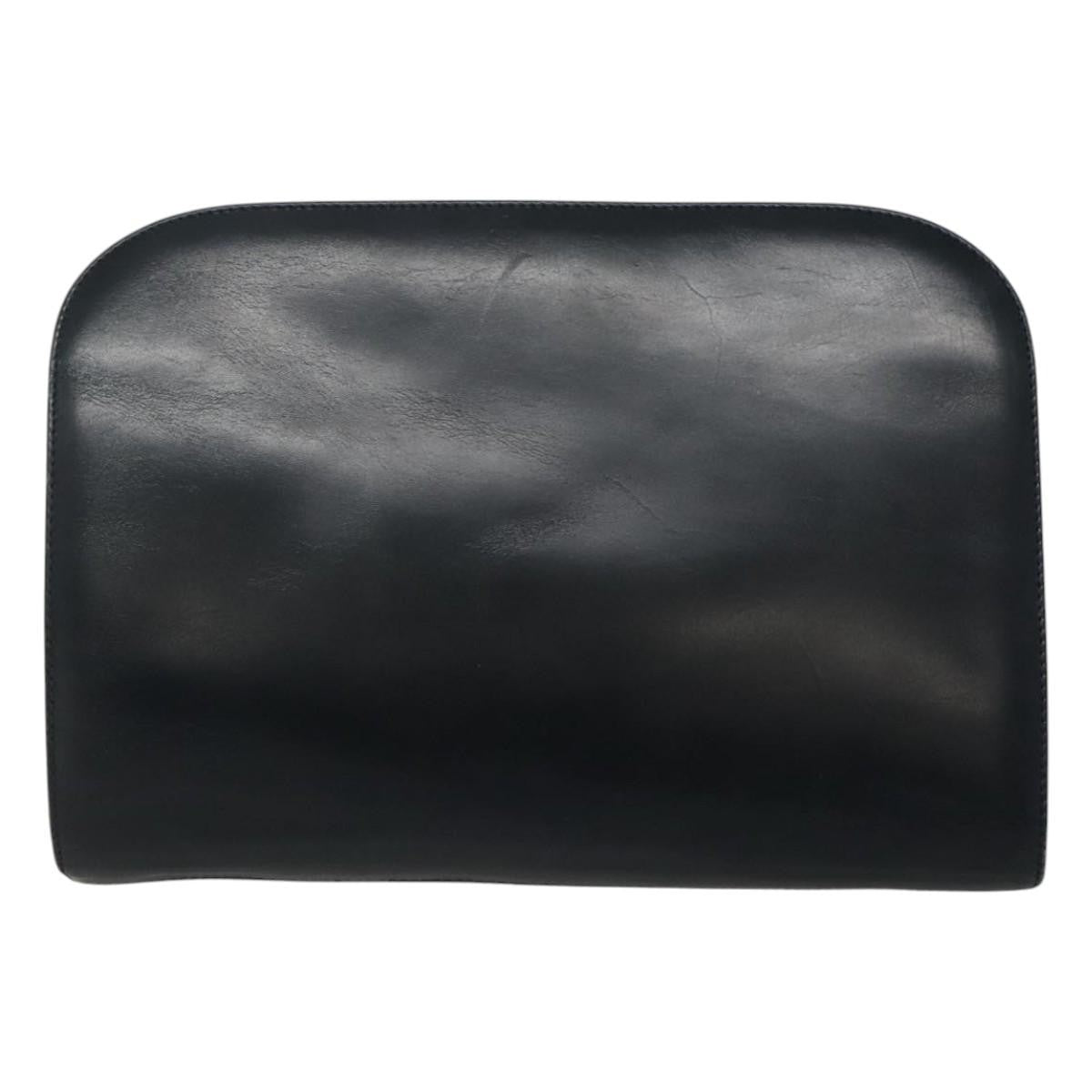 Salvatore Ferragamo Vintage Gancini Chain Leather Navy Leather Shoulder Bag Bag (Pre-Owned)