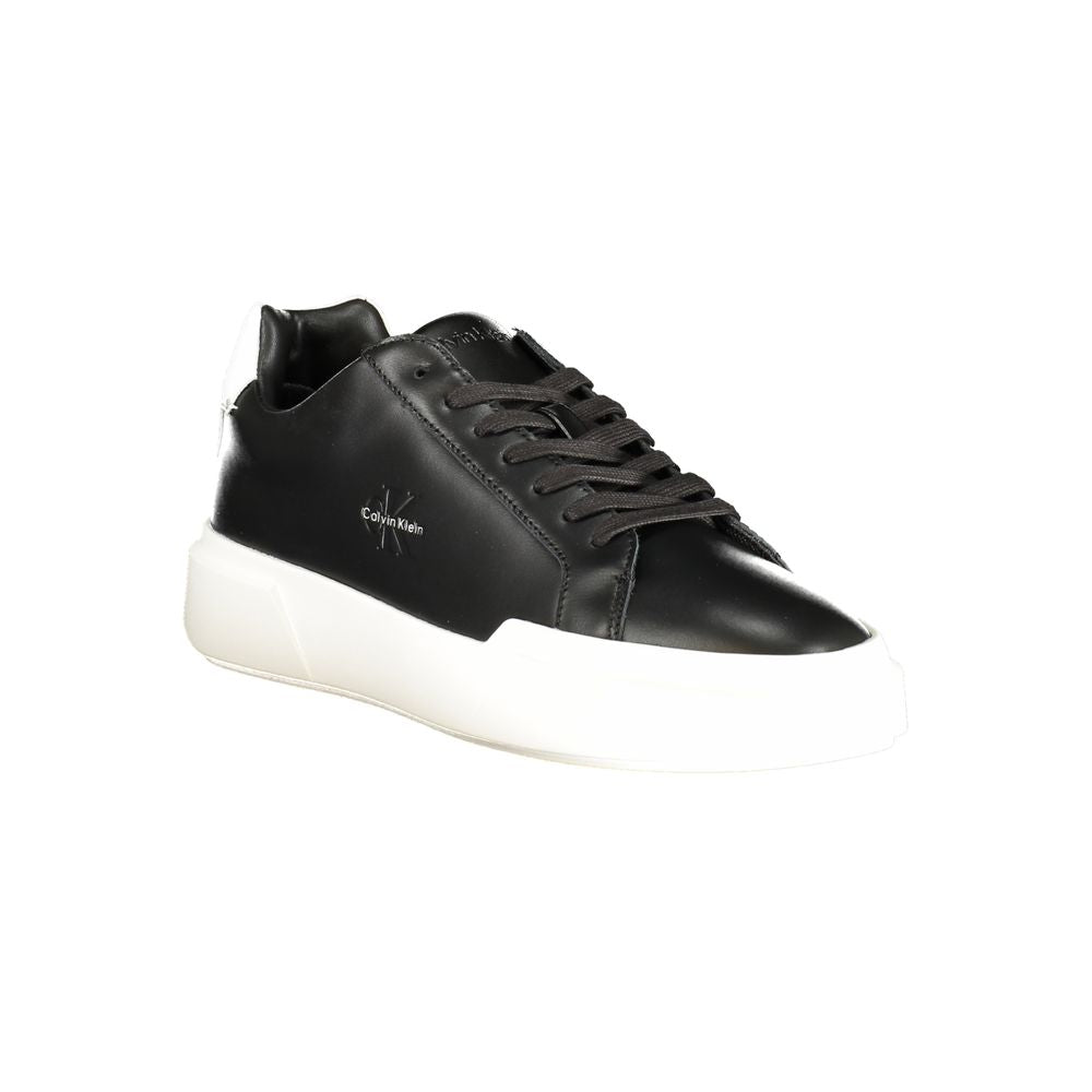 Calvin Klein Black Leather Men Men's Sneaker