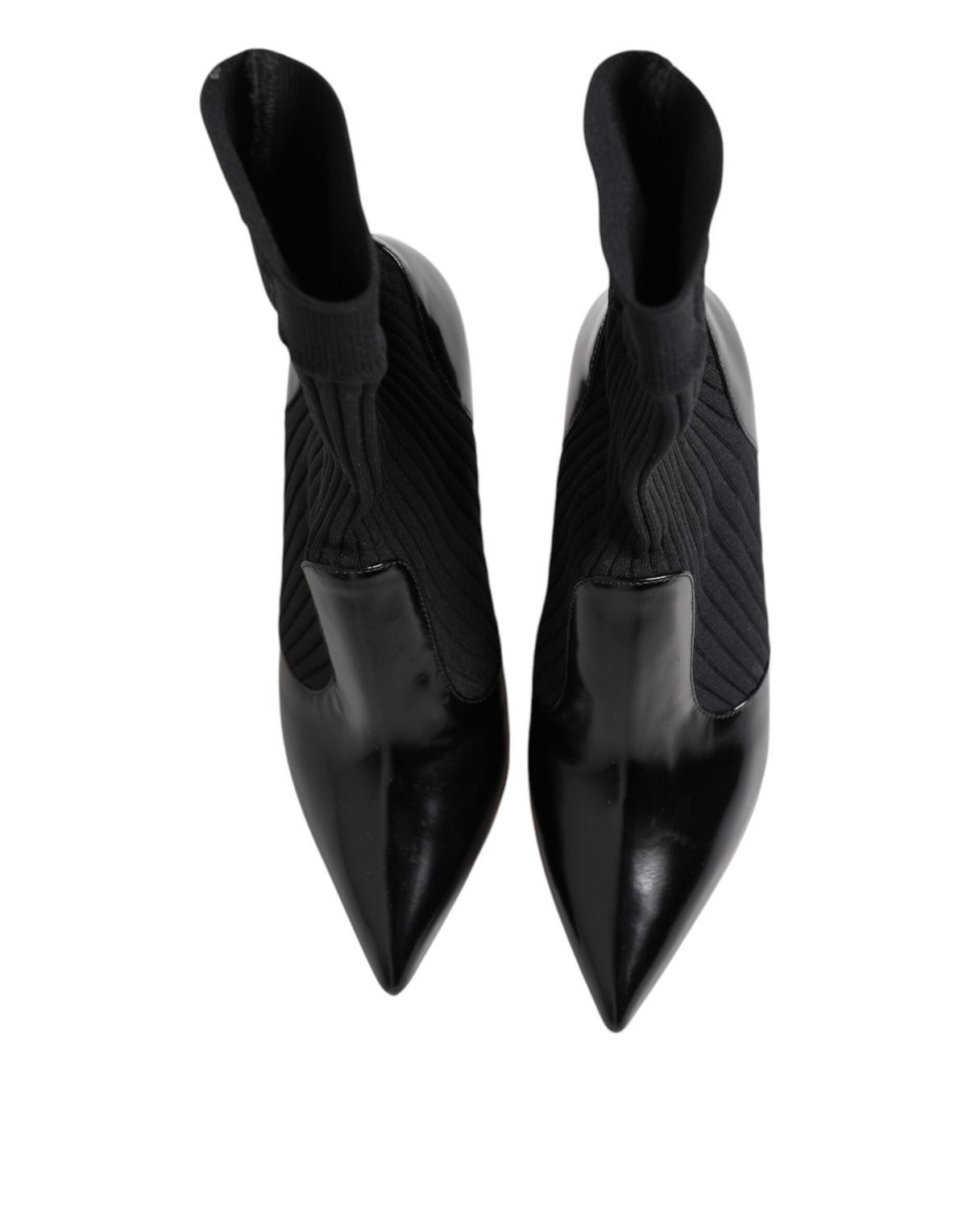 Dolce & Gabbana Black Stretch Stilettos Booties Socks Women's Shoes