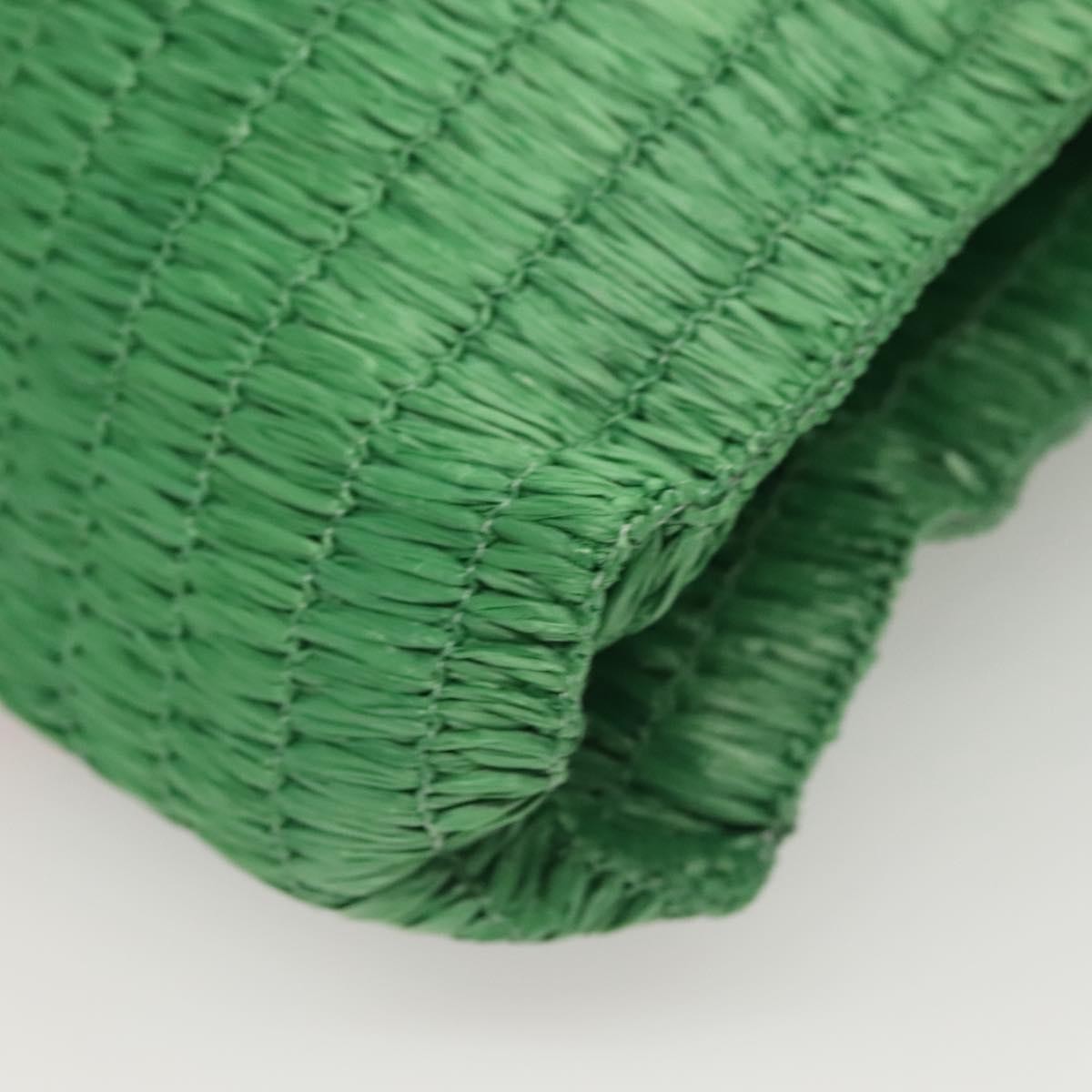 Gucci Cestino Woven Raffia Green Wicker Tote Bag Bag (Pre-Owned)