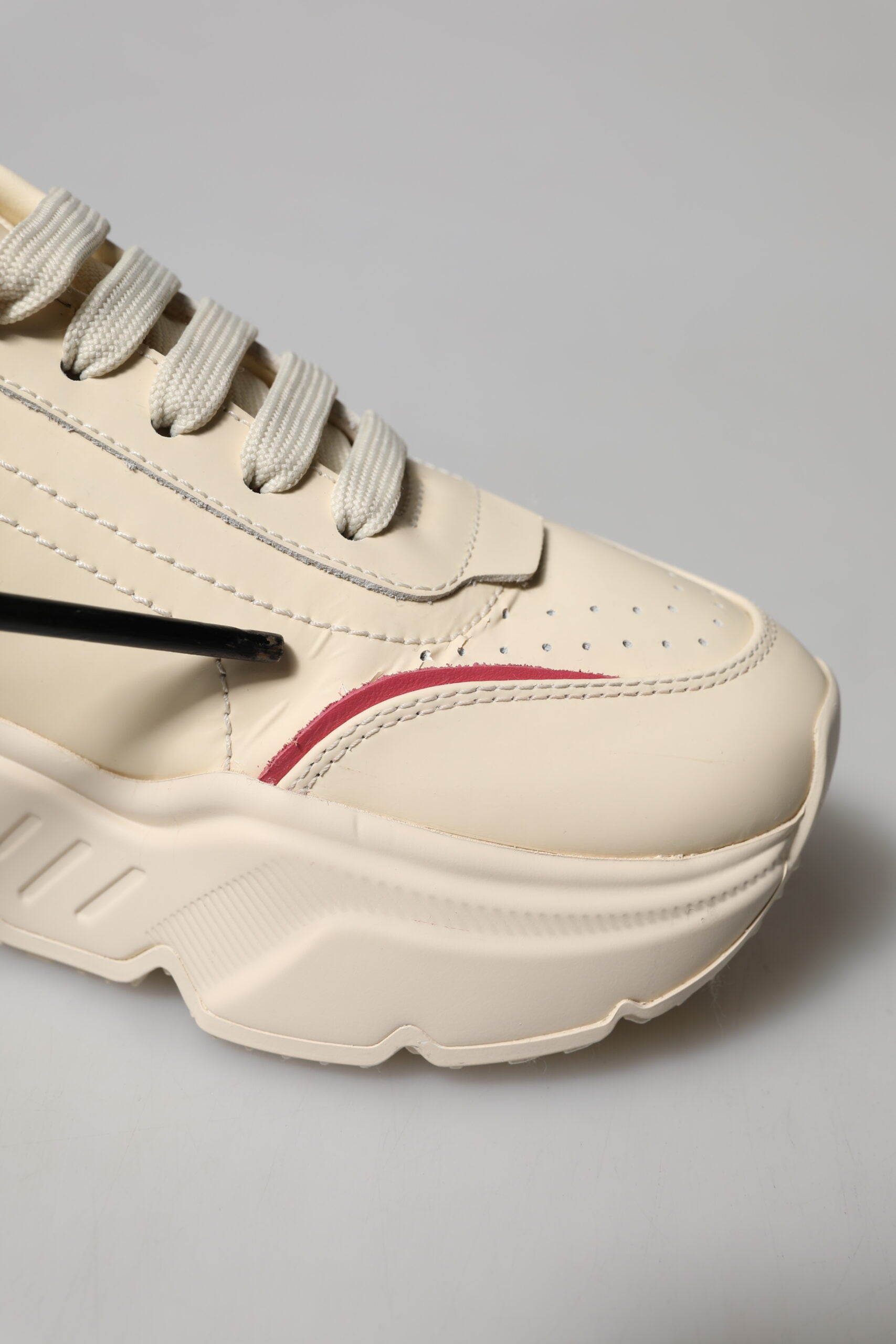 Dolce & Gabbana White Pink Leather Daymaster Sneakers Women's Shoes (Pre-Owned)