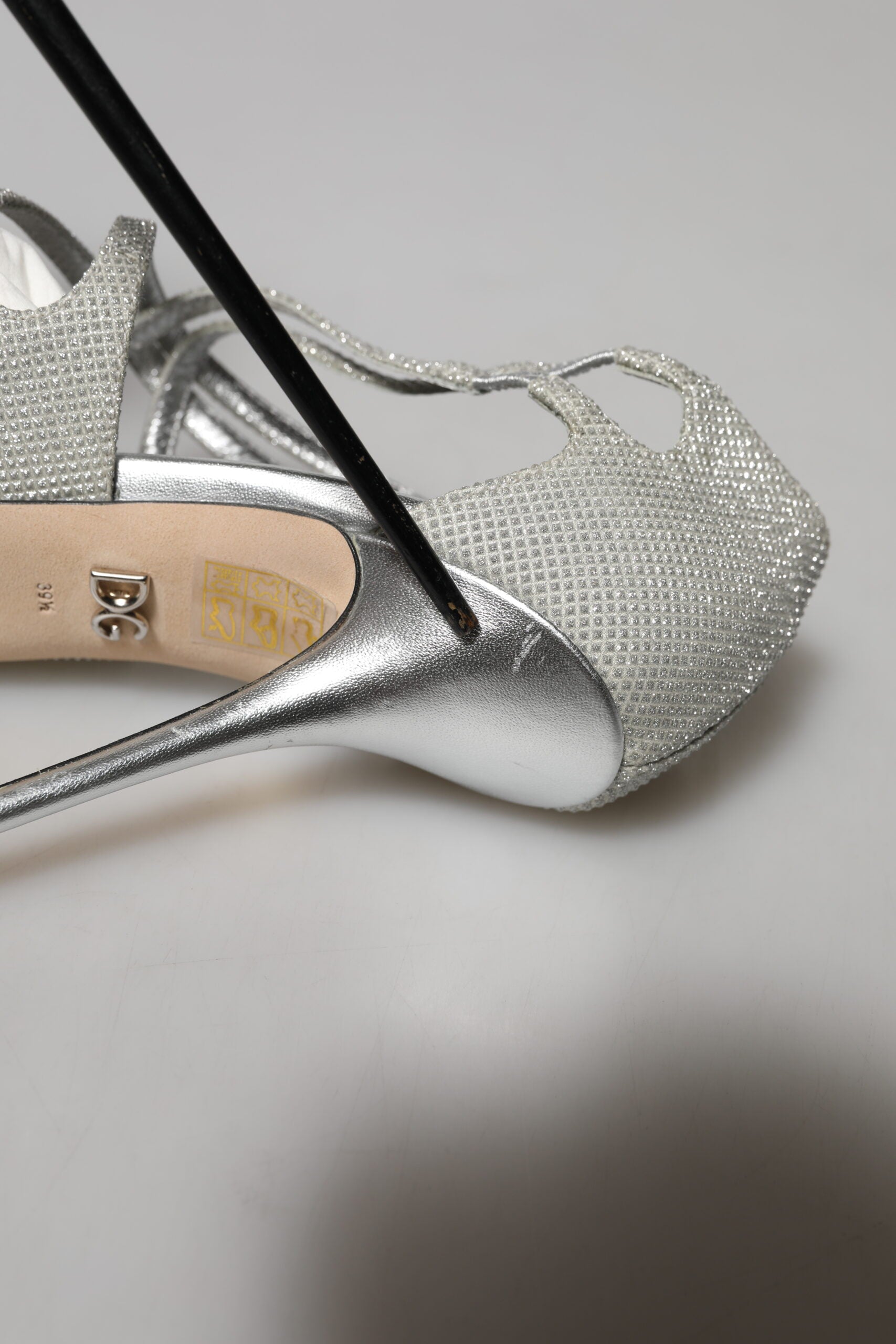 Dolce & Gabbana Silver Shimmers Sandals Heel Pumps Women's Shoes (Pre-Owned)