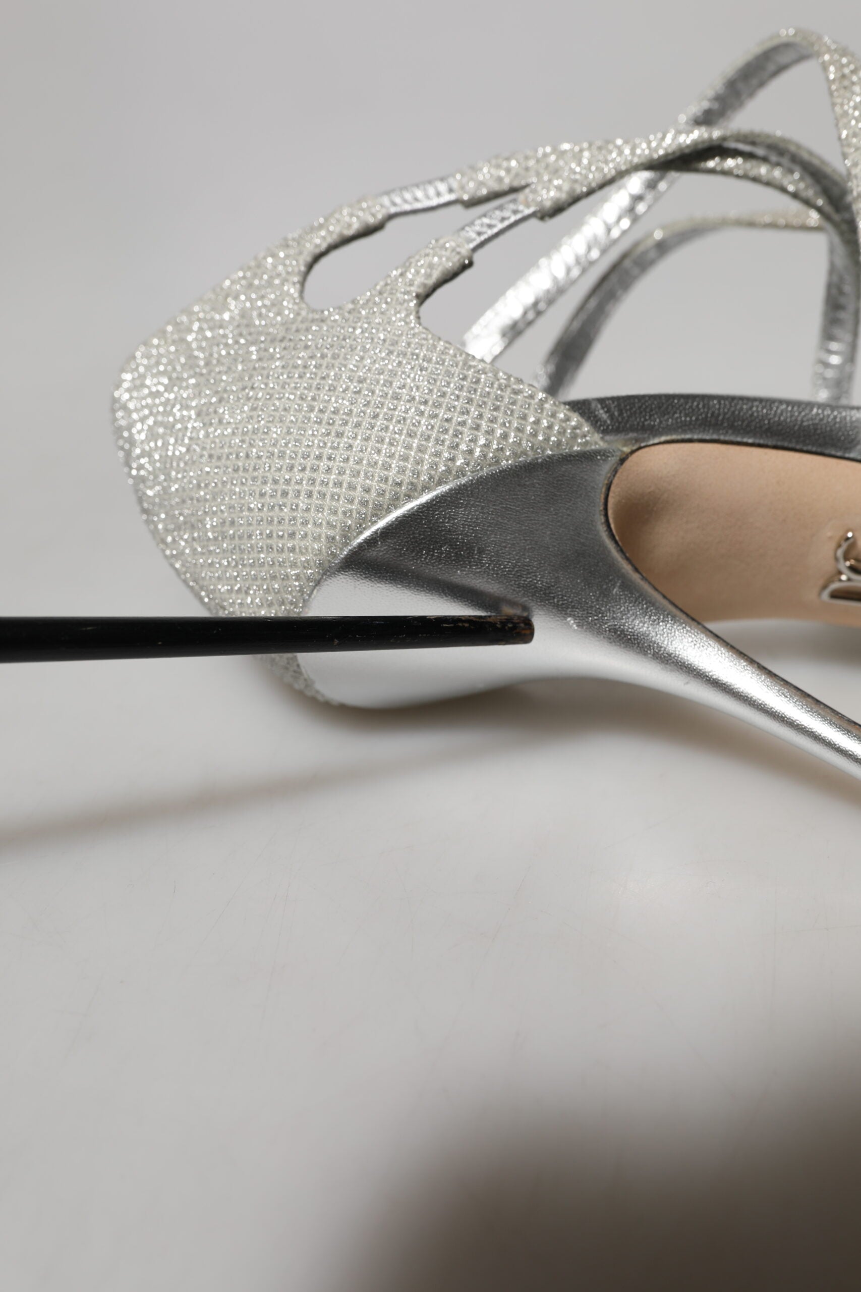 Dolce & Gabbana Silver Shimmers Sandals Heel Pumps Women's Shoes (Pre-Owned)