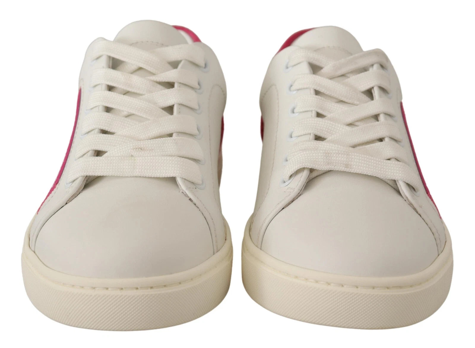Dolce & Gabbana White Suede Leather Low Top Sneakers Women's Shoes (Pre-Owned)
