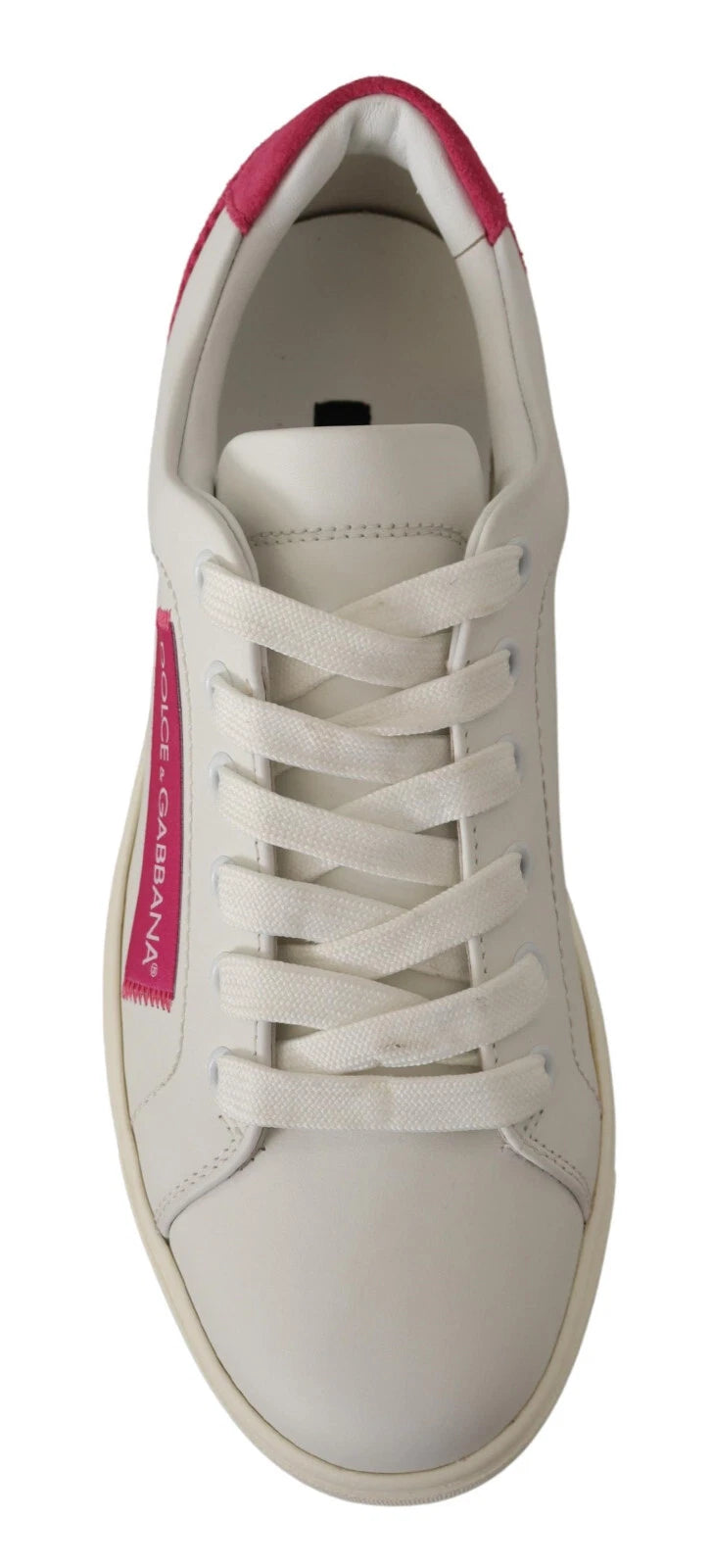Dolce & Gabbana White Suede Leather Low Top Sneakers Women's Shoes (Pre-Owned)