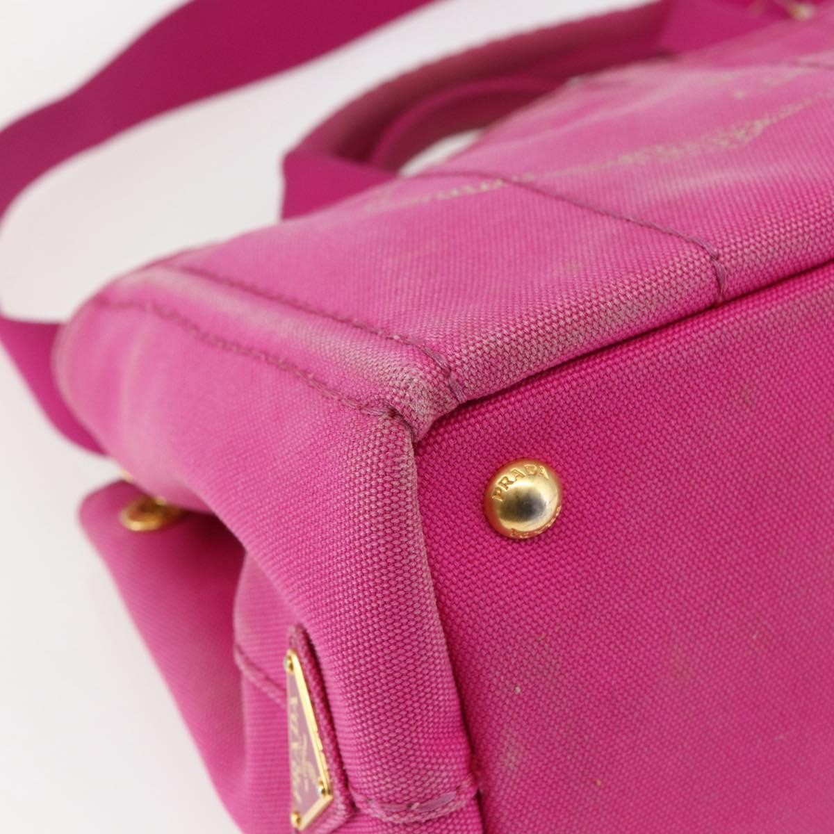 Prada Canapa Convertible Tote Canvas Pink Canvas Tote Bag Bag (Pre-Owned)