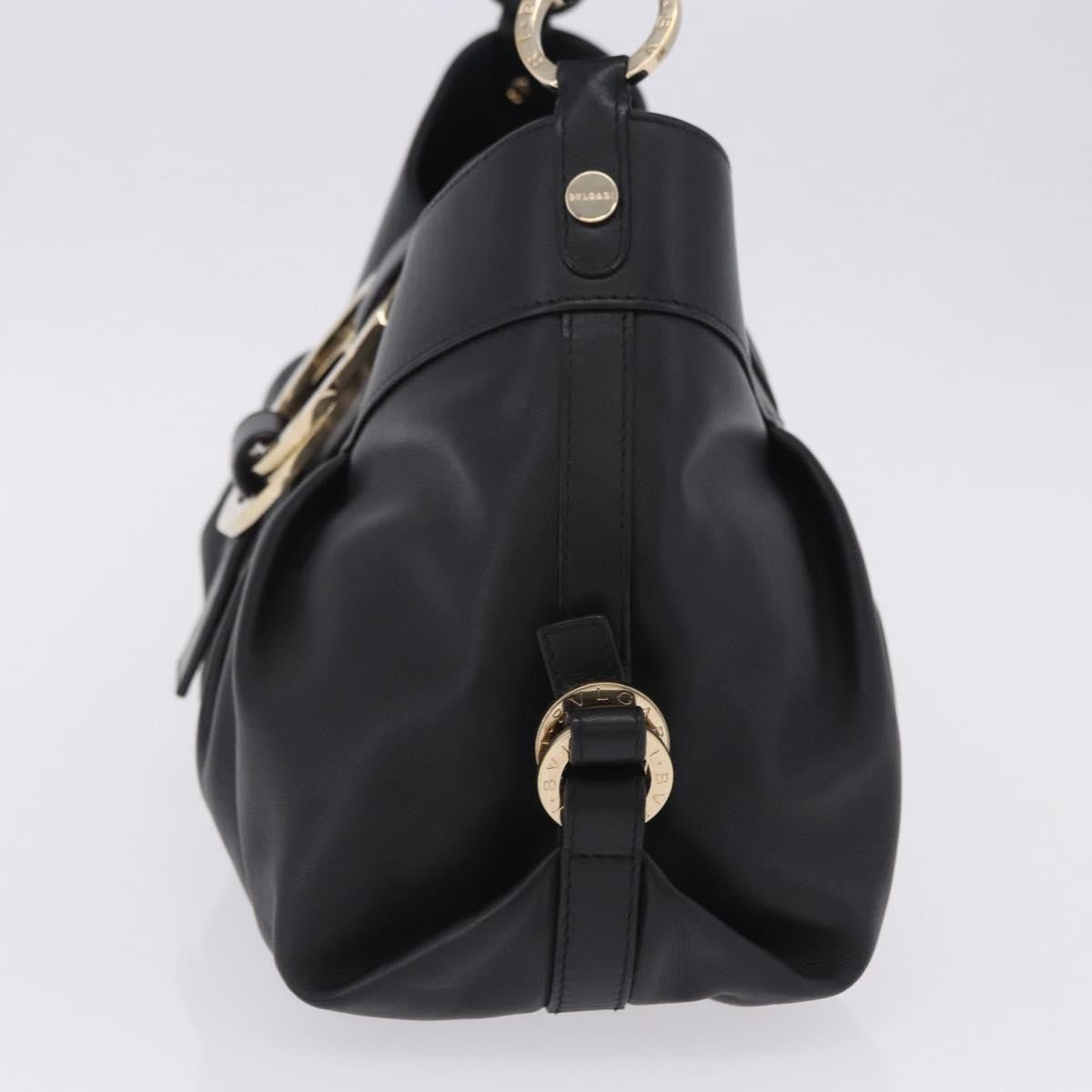 Bvlgari Chandra Hobo Leather Black Leather Handbag (Pre-Owned)