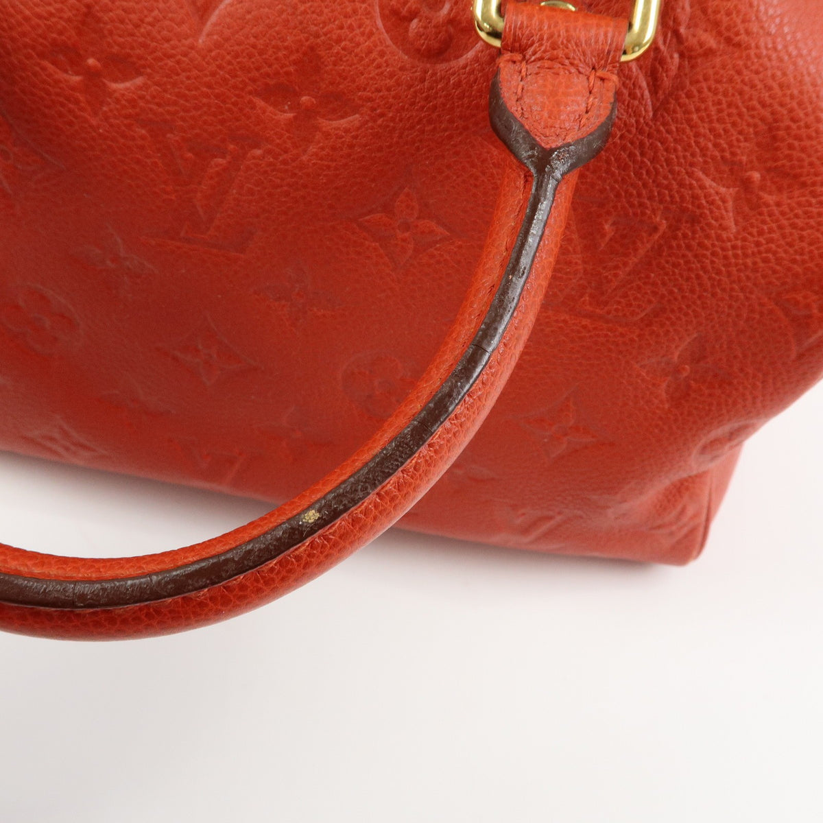 Louis Vuitton Speedy Bandouliere Monogram Empreinte Leather Orange Leather Handbag (Pre-Owned)