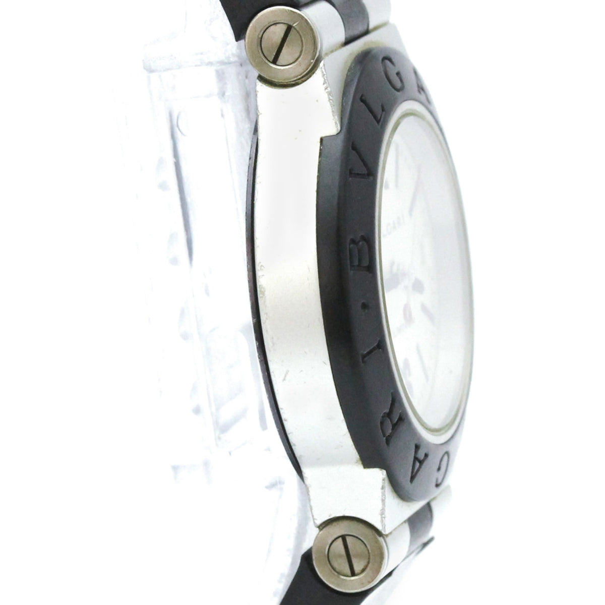 Bvlgari Diagono Quartz Aluminum And Rubber Watch (Pre-Owned)