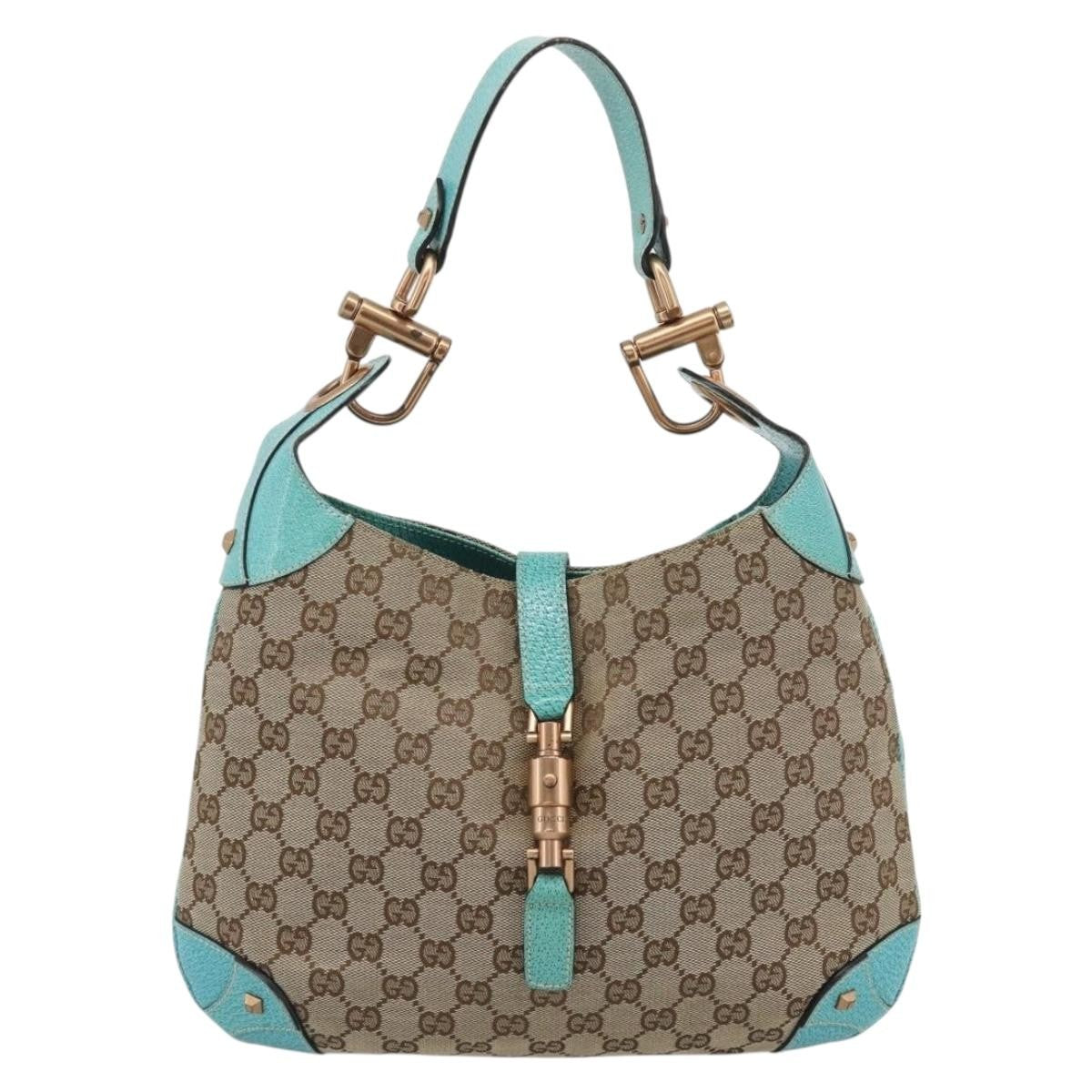 Gucci Jackie Canvas Brown Canvas Handbag (Pre-Owned)