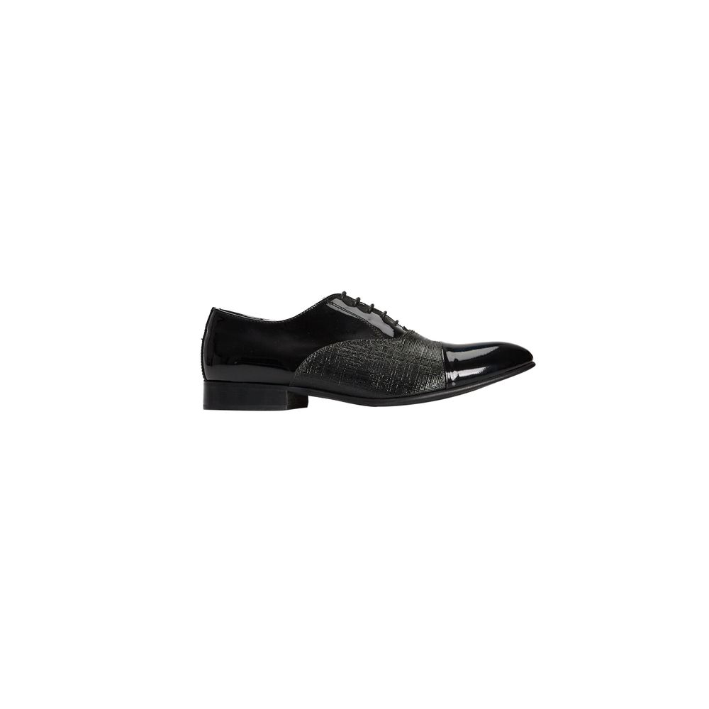 Roberto Pepe Luxury Black Leather Men Men's Shoe