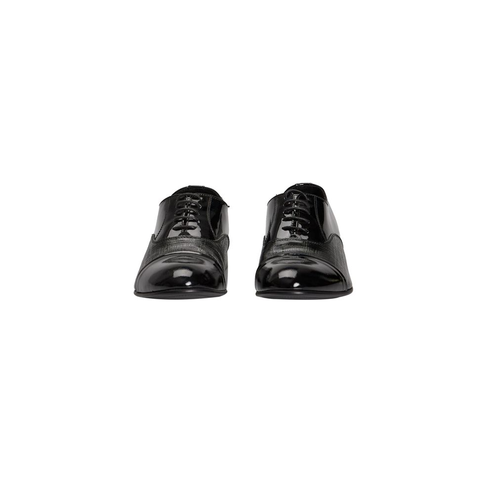 Roberto Pepe Luxury Black Leather Men Men's Shoe