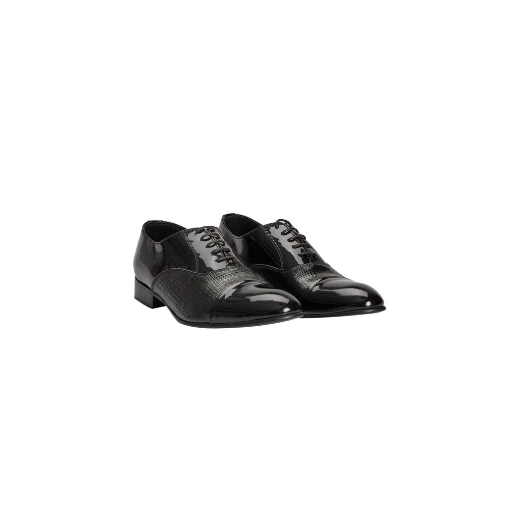 Roberto Pepe Luxury Black Leather Men Men's Shoe