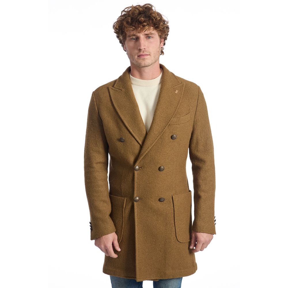 Roberto Pepe Luxury Brown Wool Men's Men's Jacket