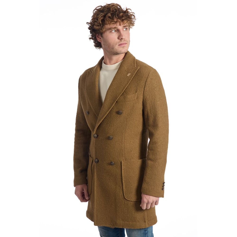 Roberto Pepe Luxury Brown Wool Men's Men's Jacket