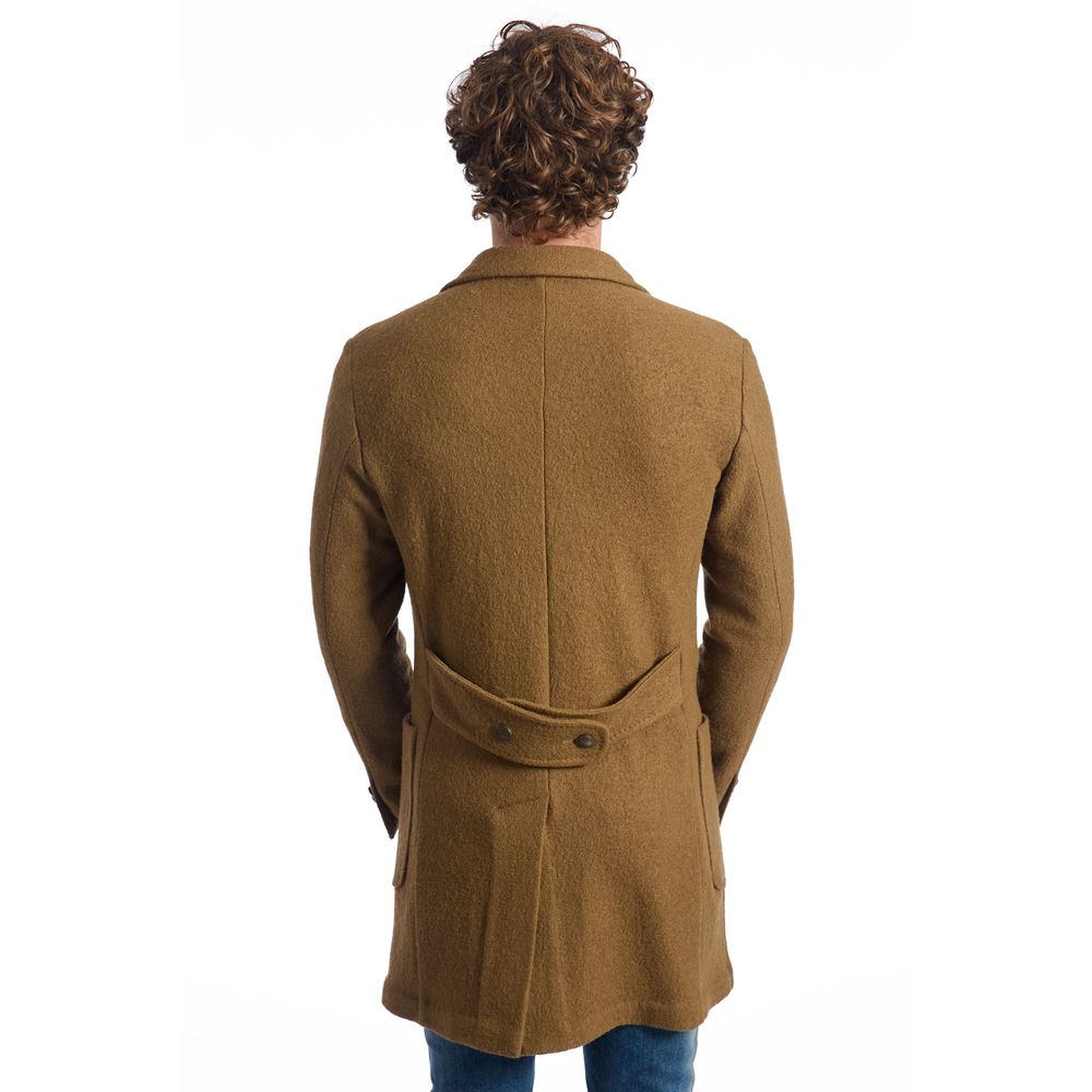 Roberto Pepe Luxury Brown Wool Men's Men's Jacket