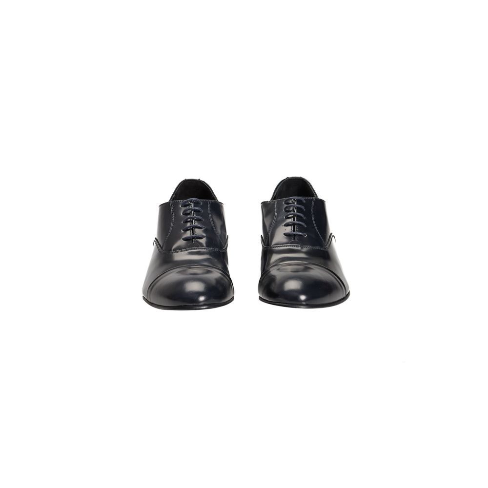 Roberto Pepe Luxury Blue Leather Men Men's Shoe