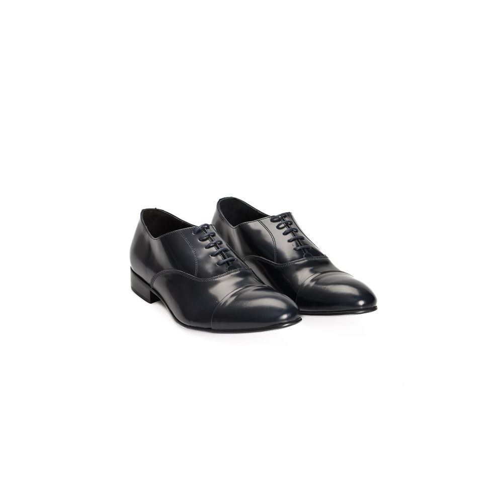 Roberto Pepe Luxury Blue Leather Men Men's Shoe