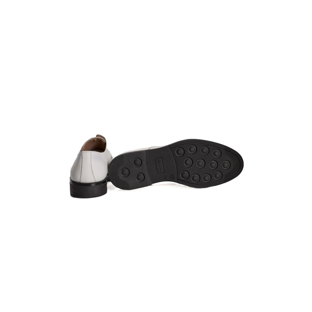 Roberto Pepe Luxury White Leather Men Men's Shoe