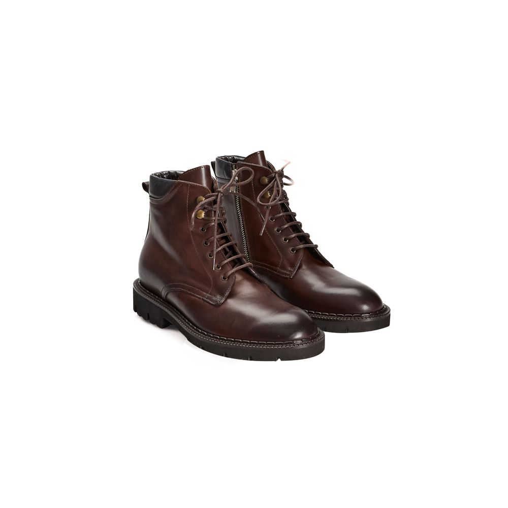 Roberto Pepe Luxury Brown Calfskin Men Men's Boot