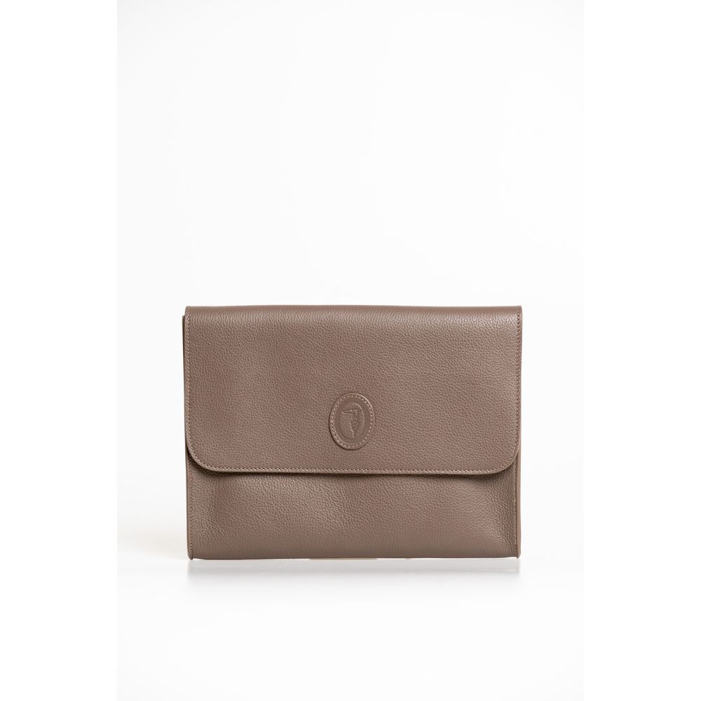 Trussardi Brown Polyester Men Men's Clutch
