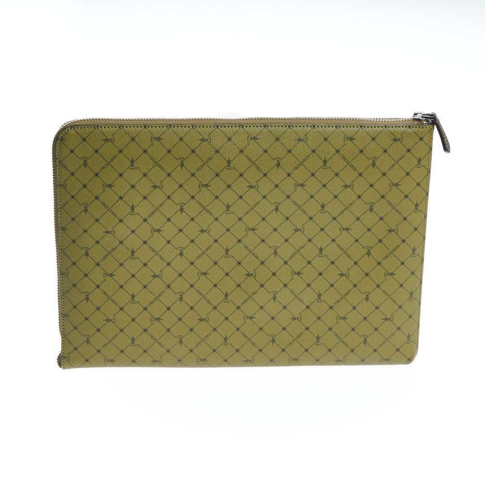 Trussardi Green Leather Men Men's Clutch