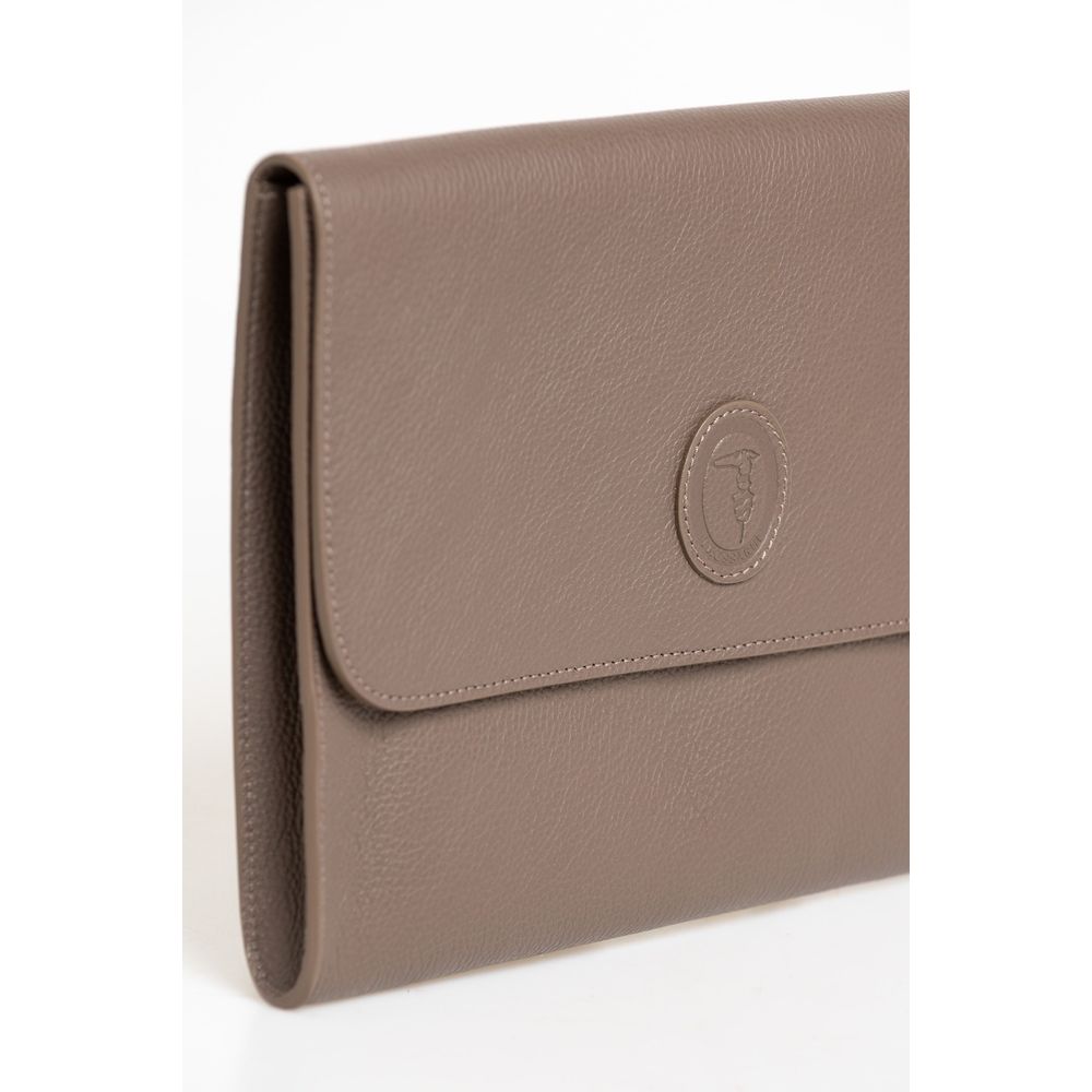 Trussardi Brown Polyester Men Men's Clutch
