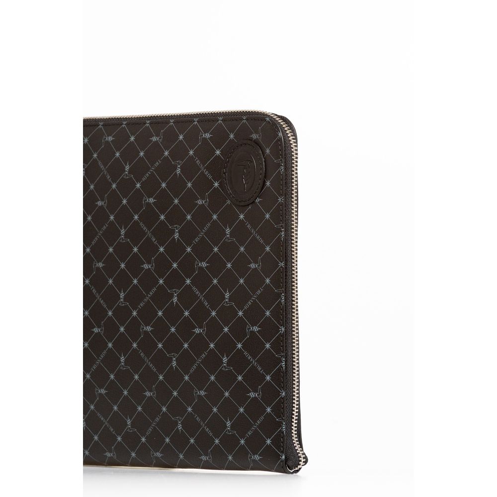 Trussardi Black Leather Men Men's Clutch