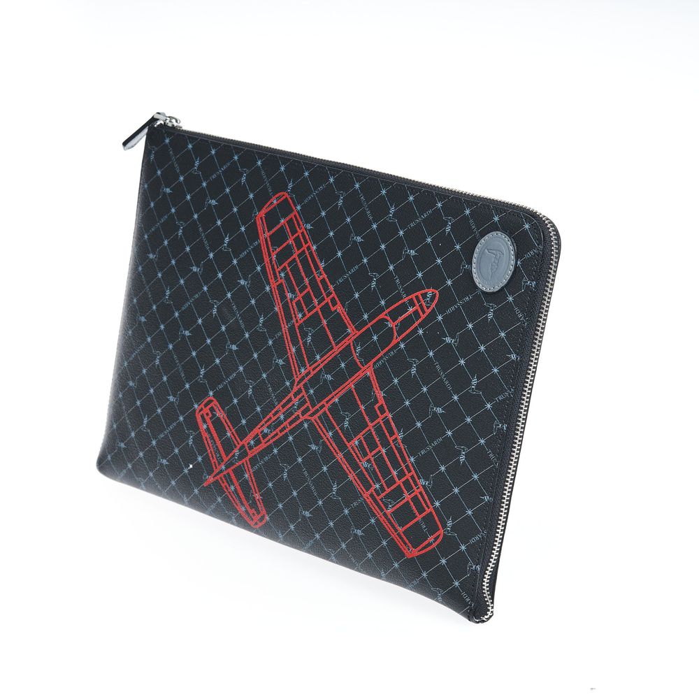 Trussardi Black Leather Men Men's Clutch